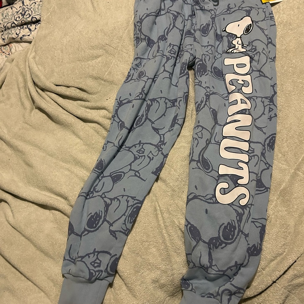 Peanuts Snoopy Blue Jogging Pants XL Extra Large New Juniors Girls Women’s - Picture 5 of 5